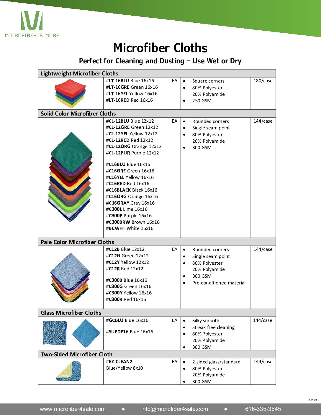 Microfiber & More Pale Color Series 16" x 16" Microfiber Cloth - Green - Image 2
